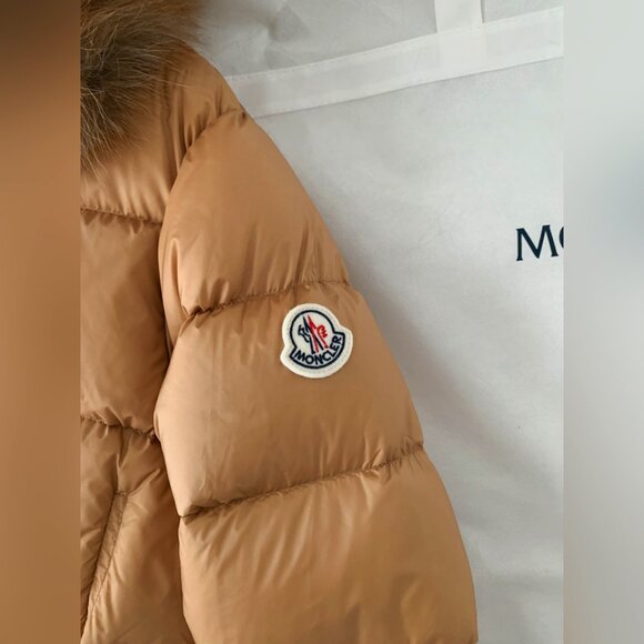 Boedic Hooded Shearling-Trimmed Long Down Jacket - Picture 4 of 5